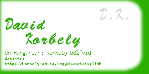 david korbely business card